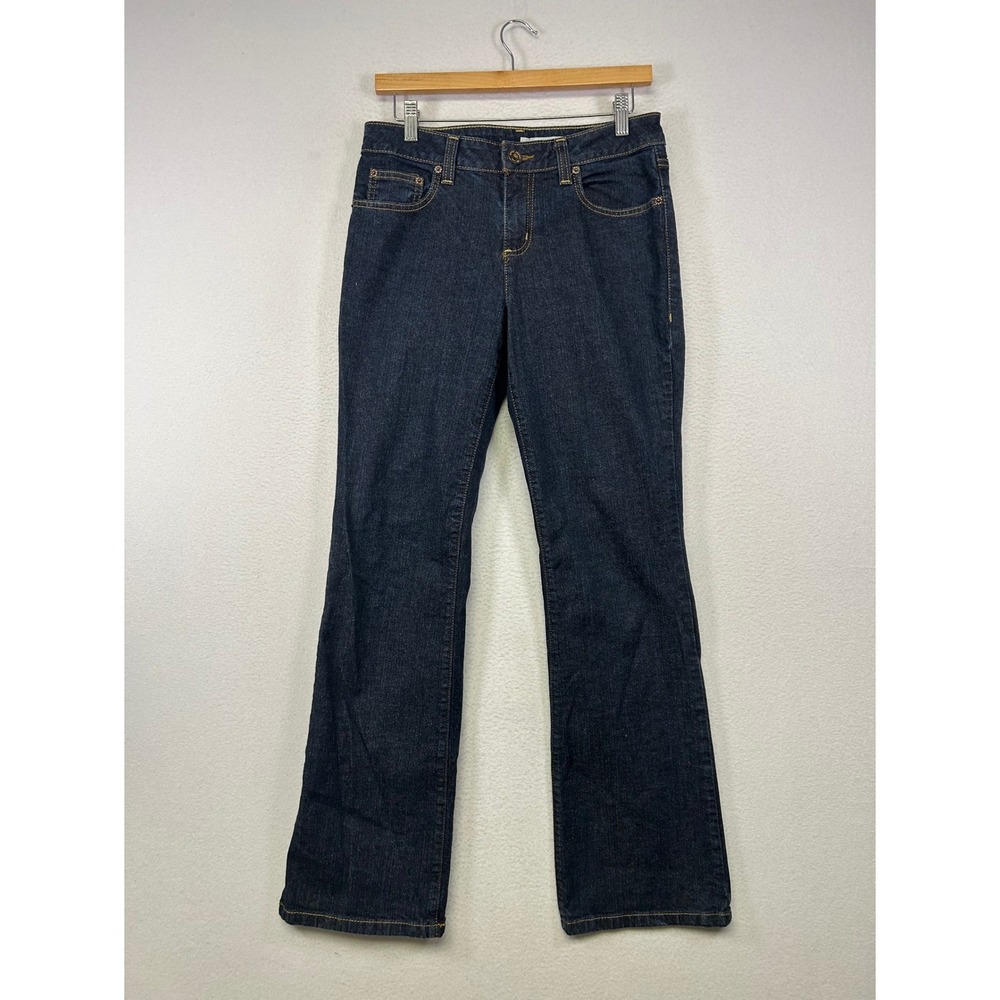 Classic Minimalist DKNY Jeans Womens Size 8 Dark Indigo Bootcut Stretch Denim